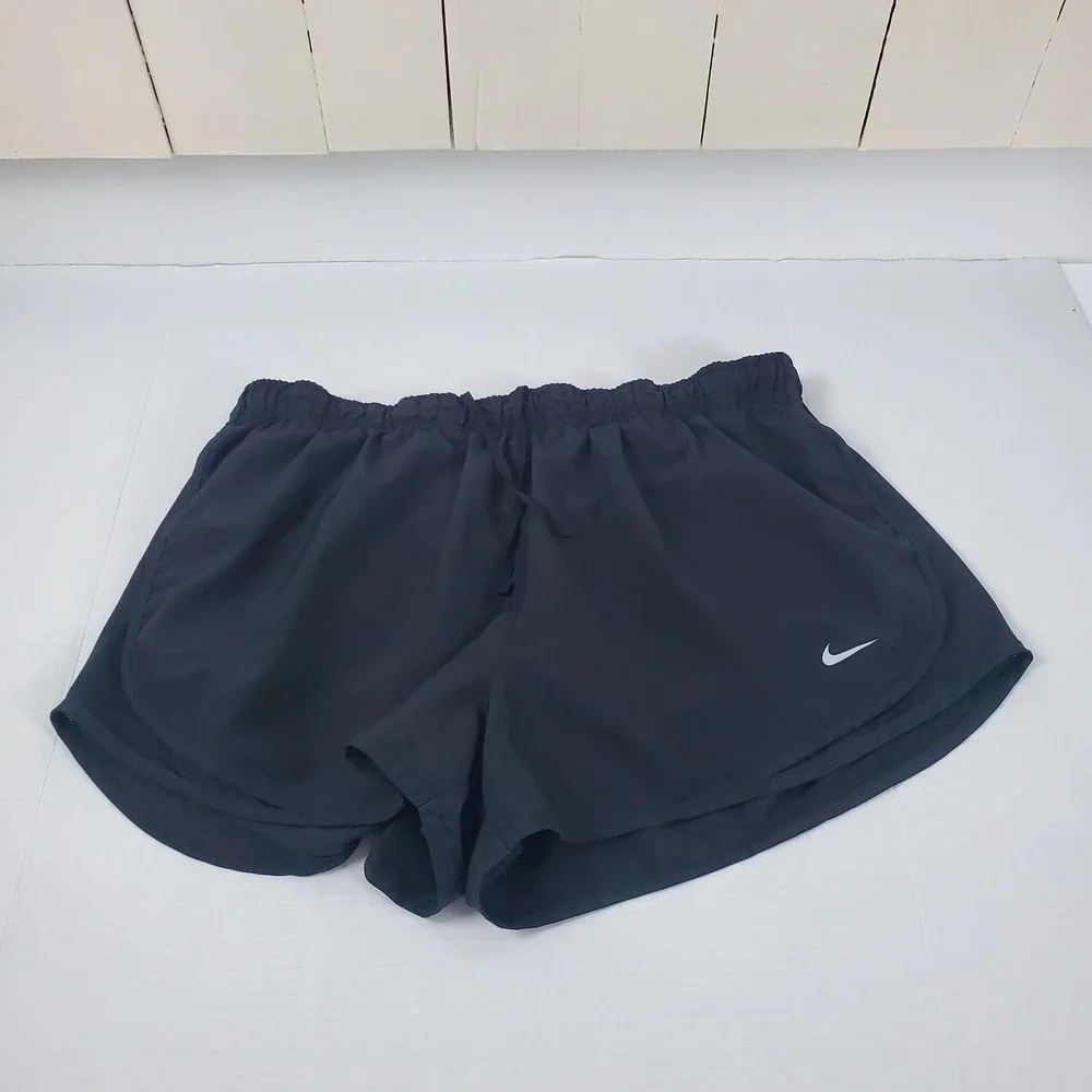 Nike Dri-FIT Running Shorts Womens XL Black Athletic Gym Workout Mesh Trim